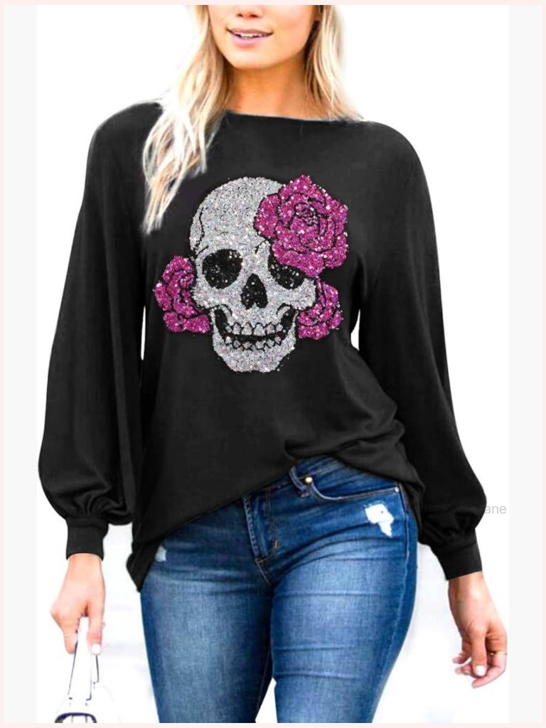 Casual Bishop Sleeve Blouse Boat Neck Tunic Long Sleeve Loose Fit Tee